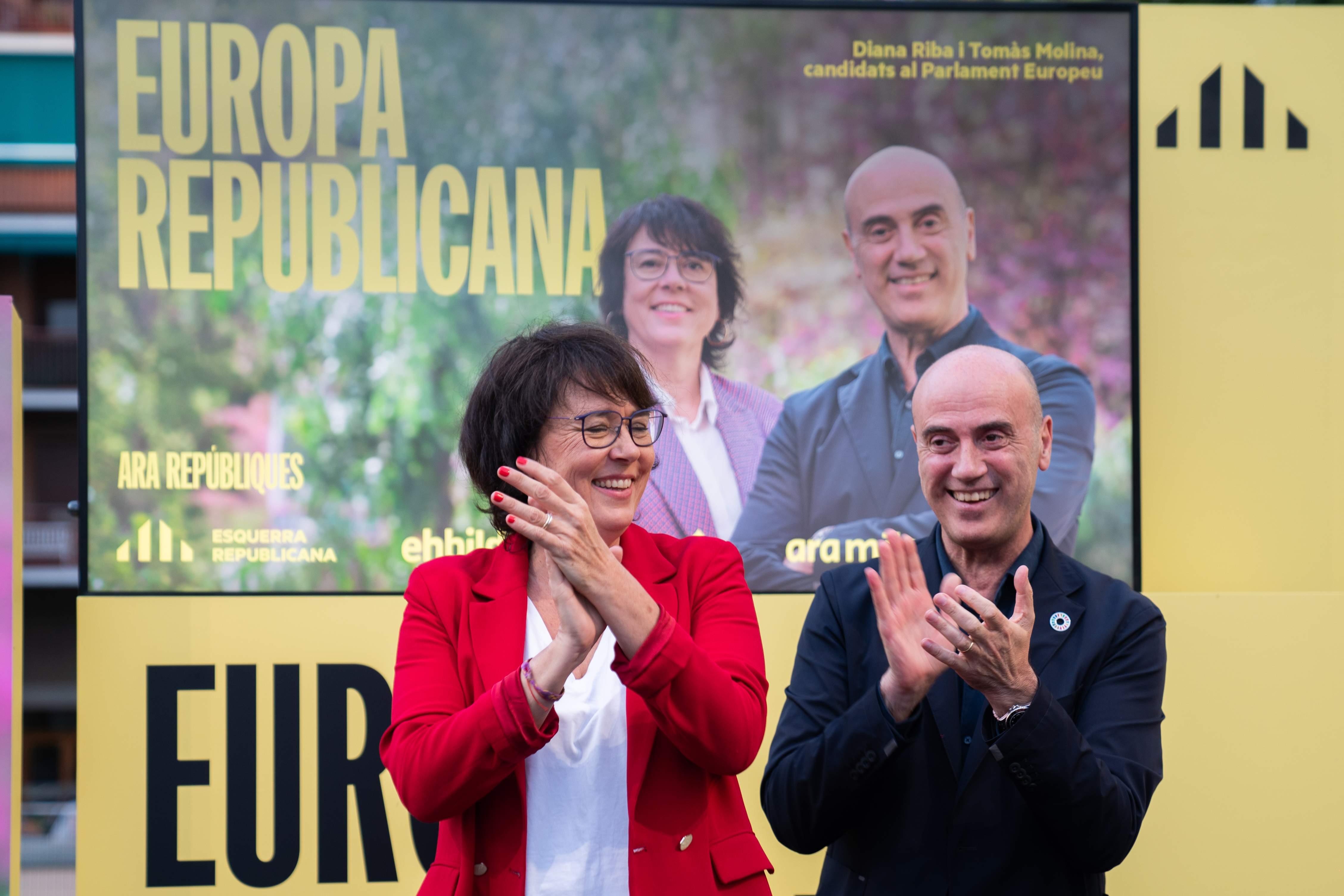 Acte inici campanya ERC eleccions europees, Diana Riba i Tomas Molina / Pau Venteo
