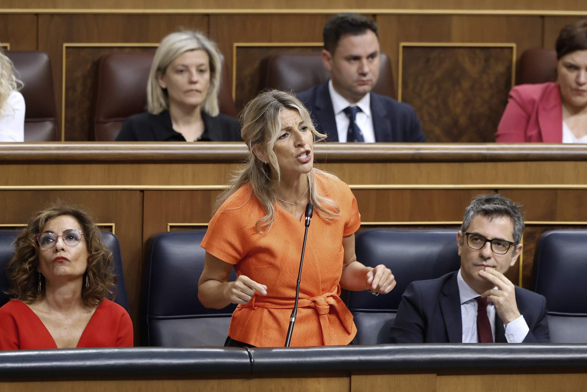 Así ha reaccionado Yolanda Díaz a la pregunta de Feijóo a Sánchez: "A la mierda"
