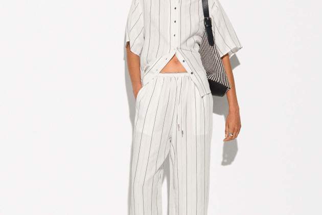 Pantalón fluido ajustable con lino Pantalón fluido ajustable con lino