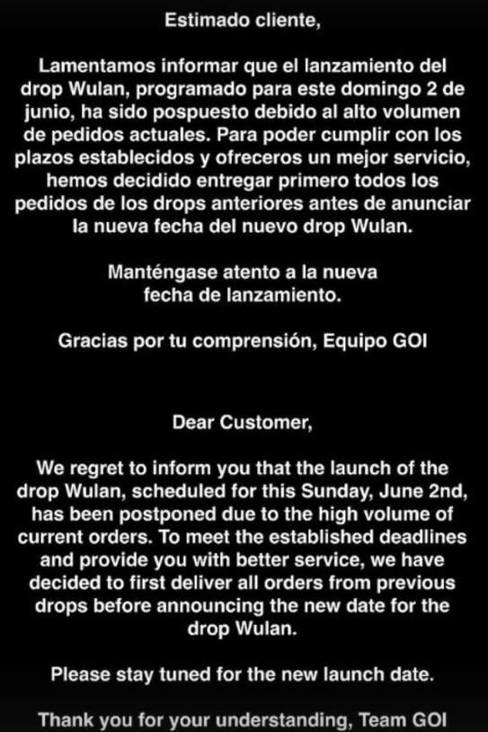 Comunicado GOI Instagram Comunicado GOI Instagram