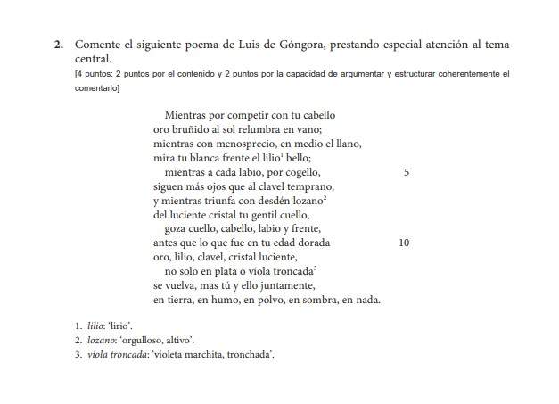 Pregunta examen Literatura Castellana Selectivitat 2024 Pregunta examen Literatura Castellana Selectivitat 2024