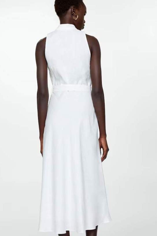 Vestido lino cinturón Vestido lino cinturón