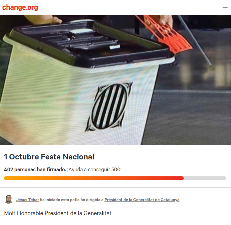 Change.org 1-O Festa Nacional