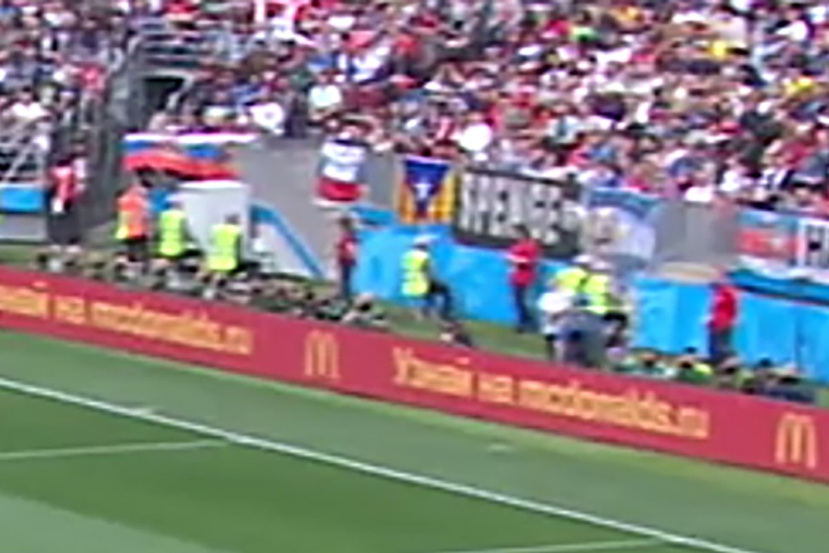 Pro-independence Catalan flag at opening match of Football World Cup