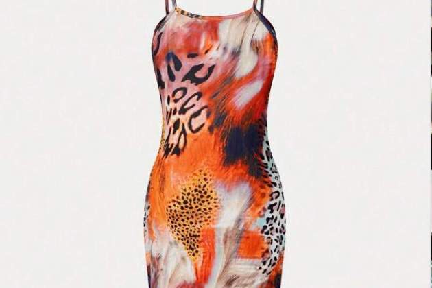 Slayr vestido sin mangas ajustado con estampado animal Slayr vestido sin mangas ajustado con estampado animal
