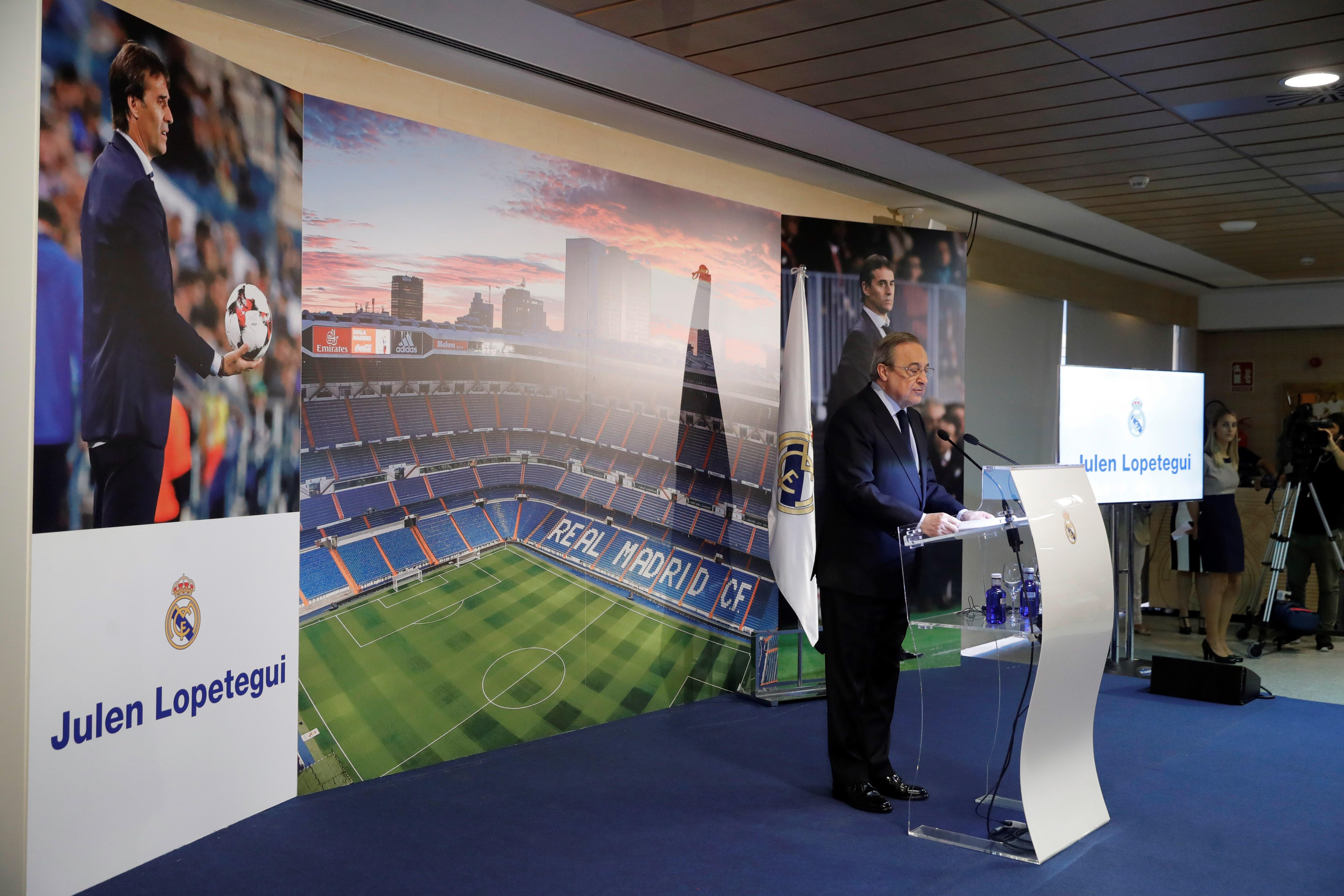 Florentino utilitza la presentació de Lopetegui per atacar la Federació Espanyola