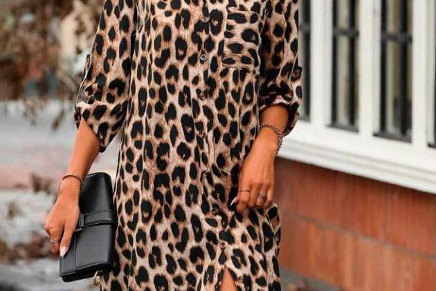 Vestit camiser amb estampat de leopardo1