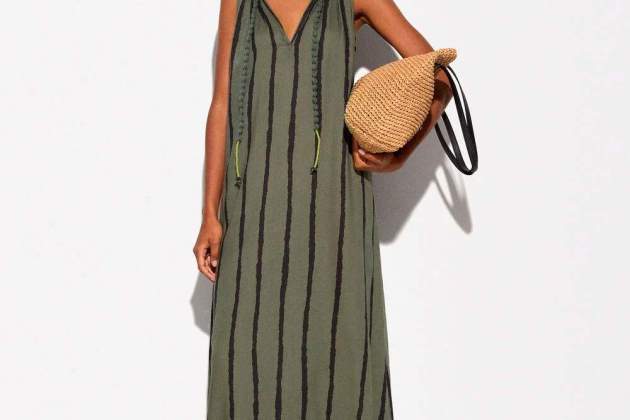 Vestit midi amb ratlles