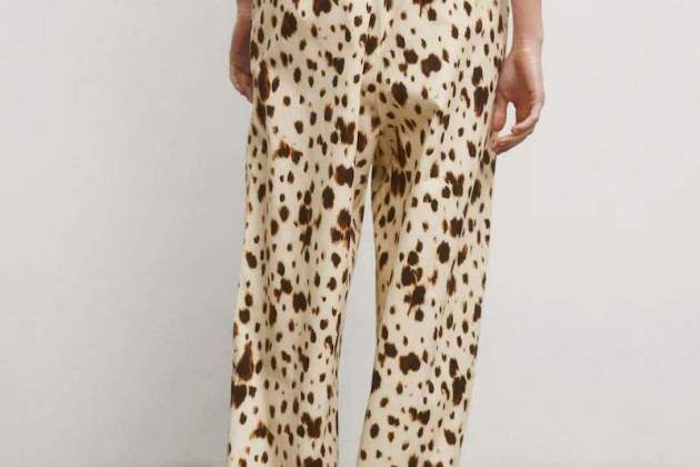 Pantalons wide leg estampats detallin cordó