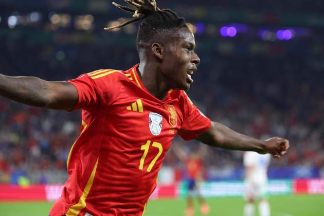 Nico Williams celebra gol España Italia / Foto: EFE