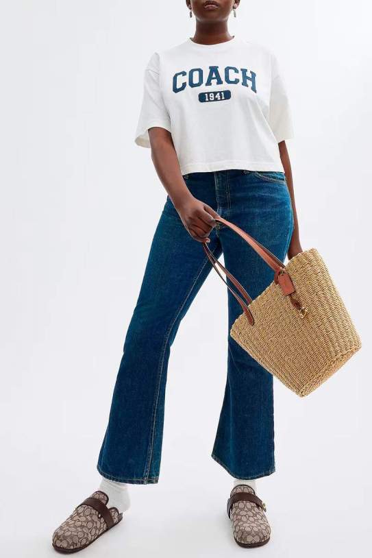 Bolso tote de paja pequeño Coach1 Bolso tote de paja pequeño Coach1