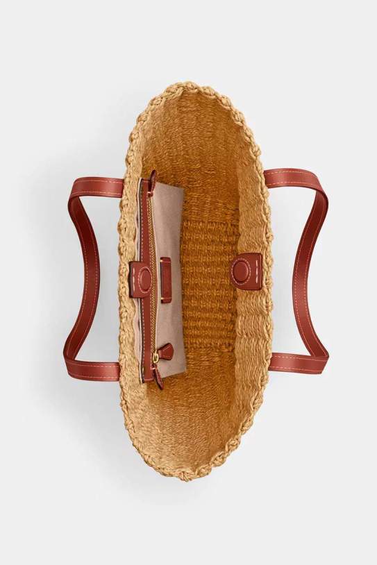Bolso tote de paja pequeño Coach Bolso tote de paja pequeño Coach