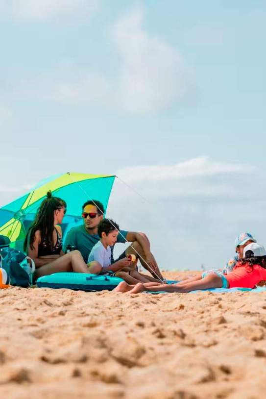 Para-sol refugi platja Iwiko 180 blau groc upf 50 + 3 plazas1 Para-sol refugi platja Iwiko 180 blau groc upf 50 + 3 plazas1