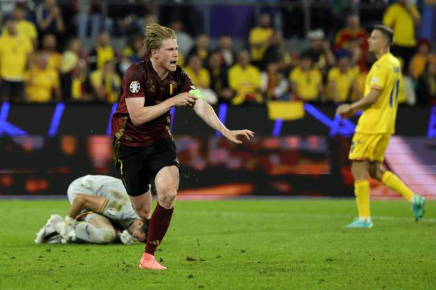Kevin de Bruyne celebra el seu gol davant de Romania EFE Kevin de Bruyne celebra el seu gol davant de Romania EFE