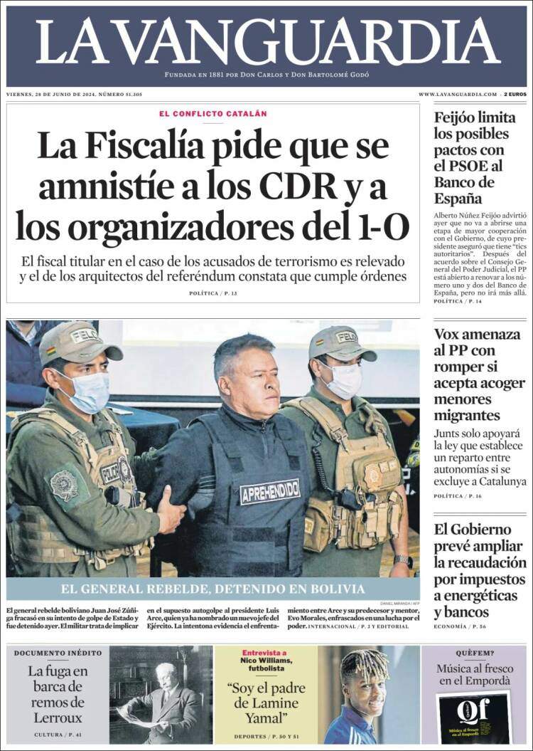 Portada 'La Vanguardia' Portada 'La Vanguardia'