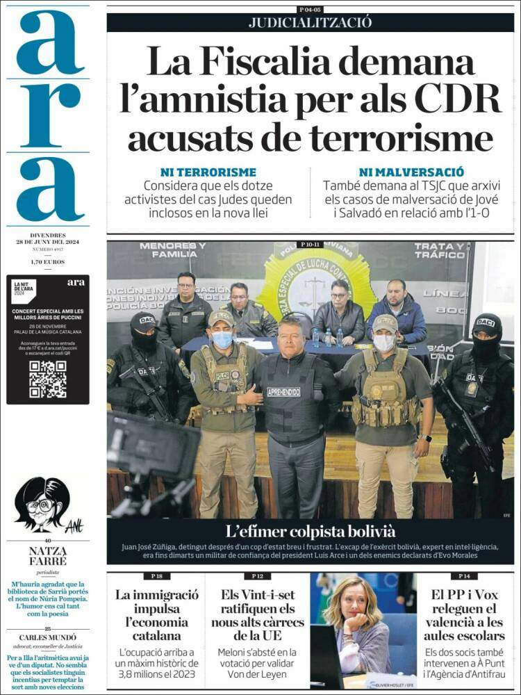Portada 'Ara' Portada 'Ara'