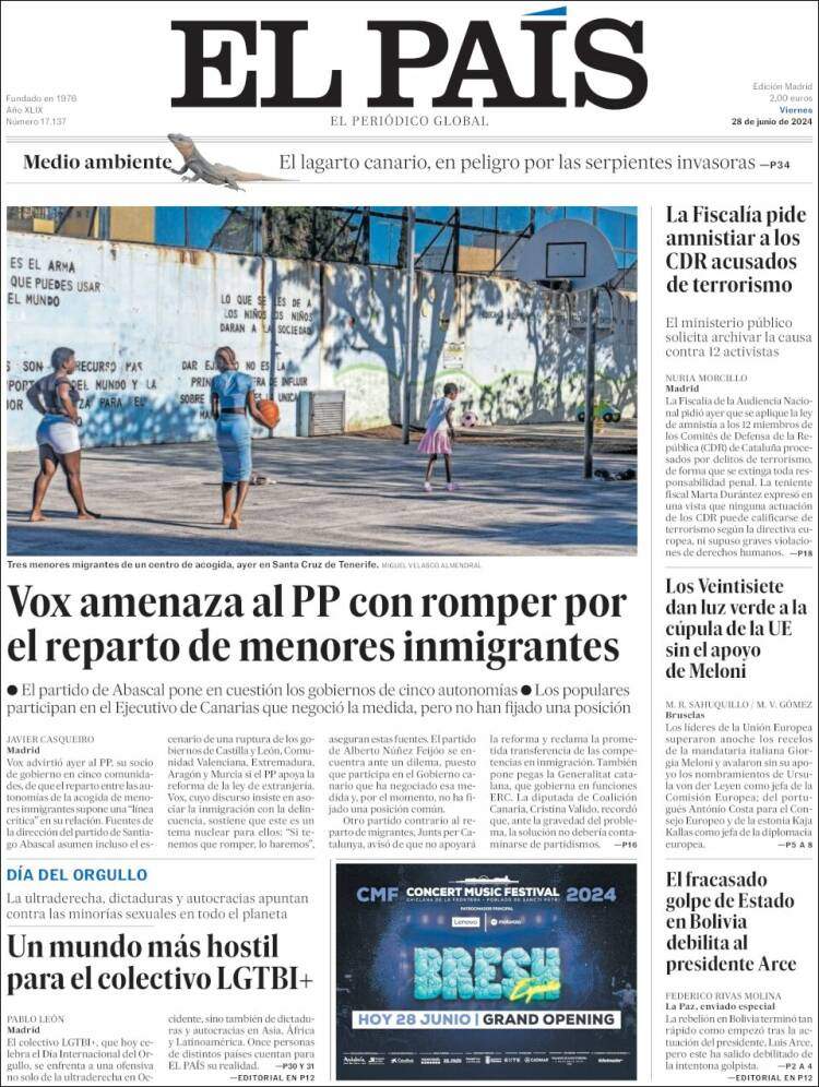 Portada 'El País' Portada 'El País'