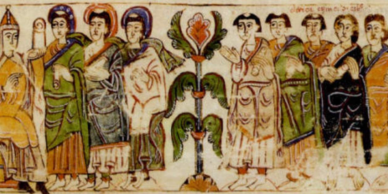 Representació de la cort visigótica de Toledo. Crónica albeldense. Font Reial Acadèmia de la Història Representació de la cort visigótica de Toledo. Crónica albeldense. Font Reial Acadèmia de la Història