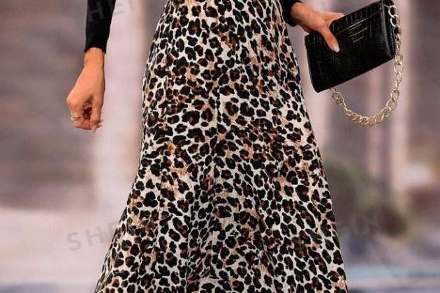 Falda con estampado de leopardo1 Falda con estampado de leopardo1