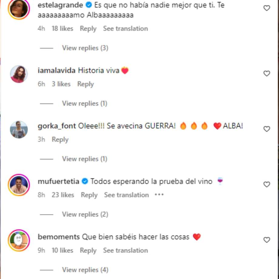 Instagram Comments Alba Carrillo / Instagram
