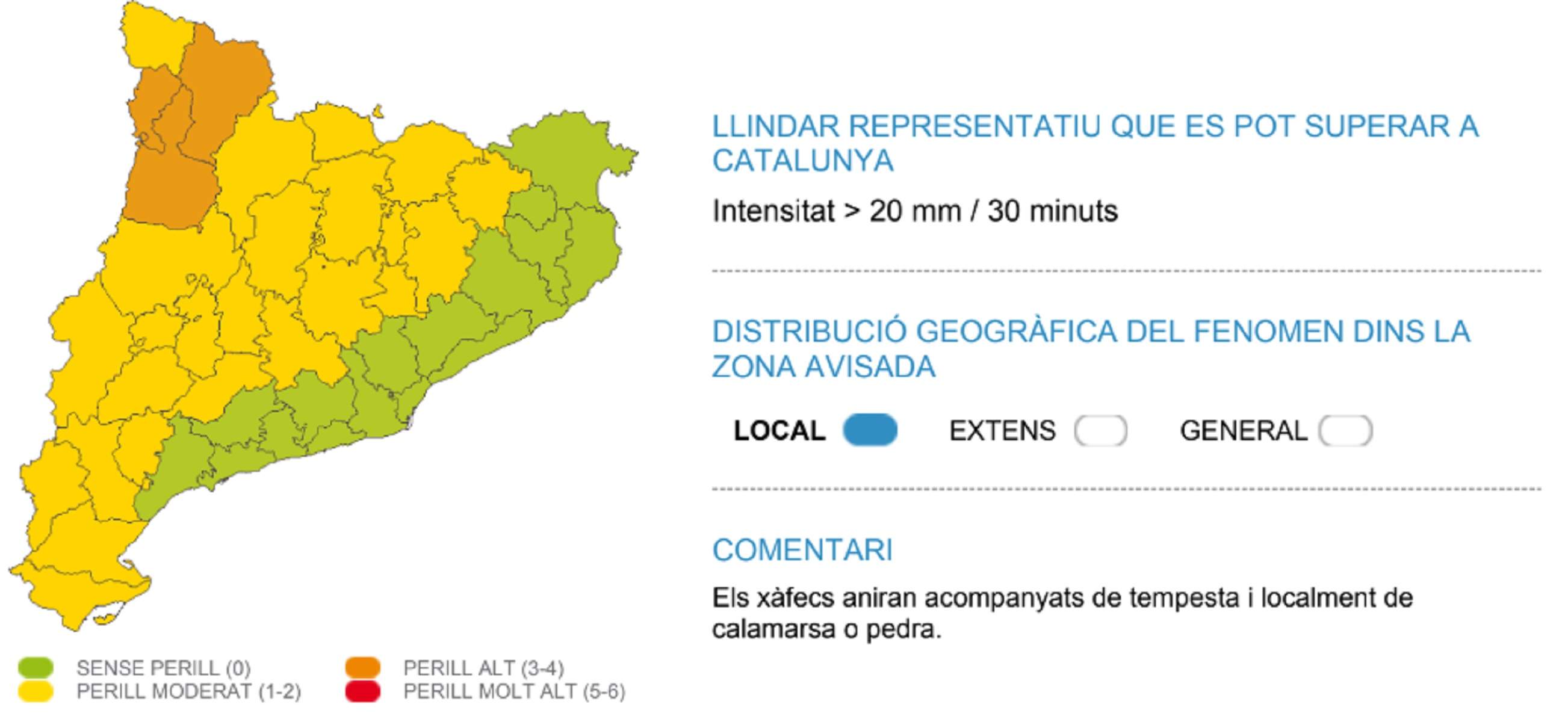 Alerta per fortes tempestes Catalunya, dissabte, 6 de juliol del 2024 Alerta per fortes tempestes Catalunya, dissabte, 6 de juliol del 2024