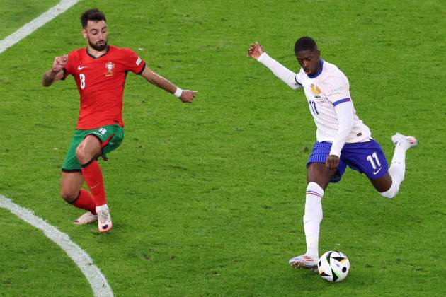 Ousmane Dembélé Bruno Fernandes Francia Portugal / Foto: EFE Ousmane Dembélé Bruno Fernandes Francia Portugal / Foto: EFE
