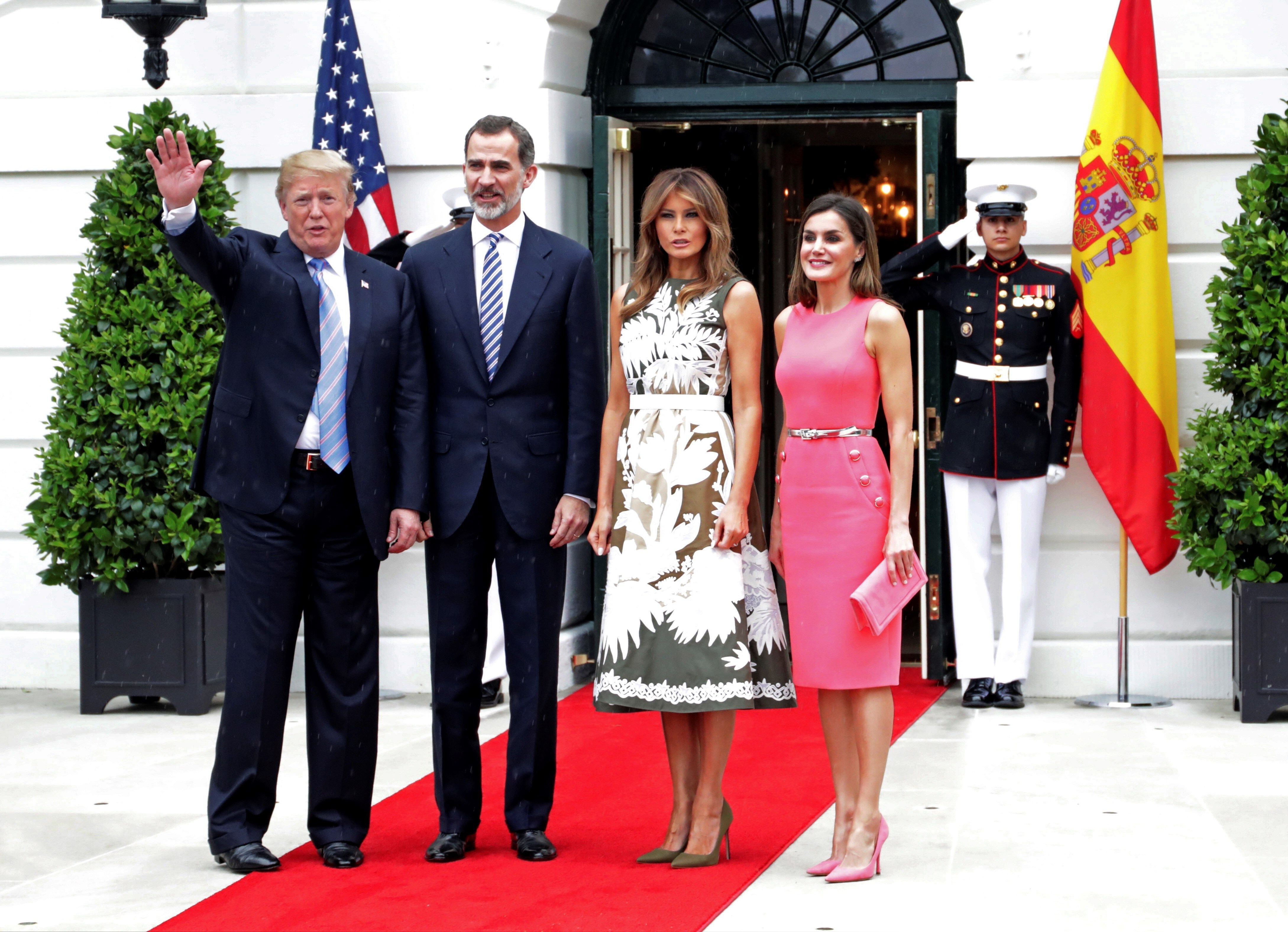 Trump y Melania reciben a los reyes de España en la Casa Blanca