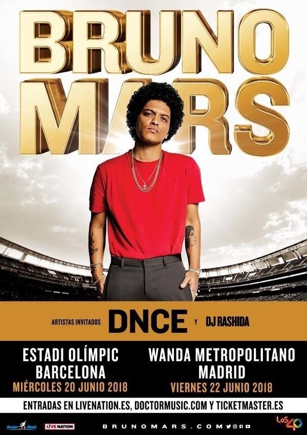 Cartell Bruno Mars Gira 2018