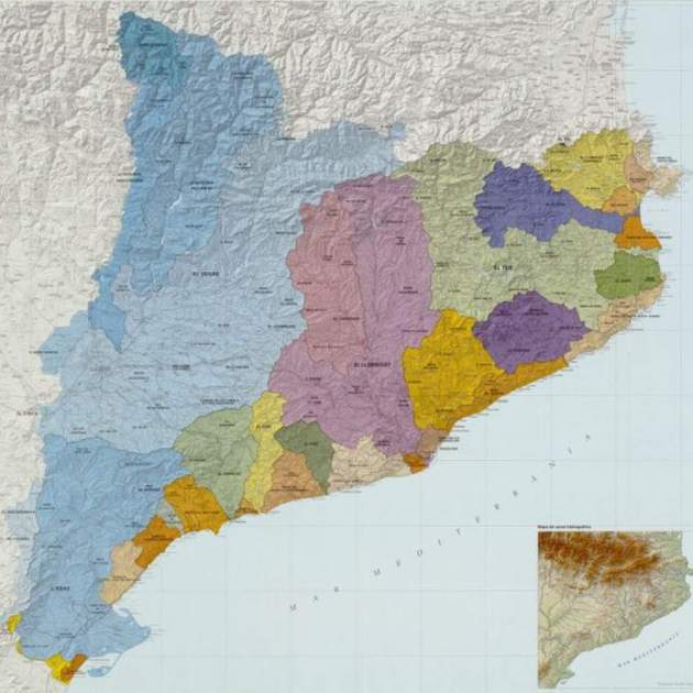 Mapa de les conques hidrogràfiques de Catalunya. Font Cartoteca de Catalunya Mapa de les conques hidrogràfiques de Catalunya. Font Cartoteca de Catalunya