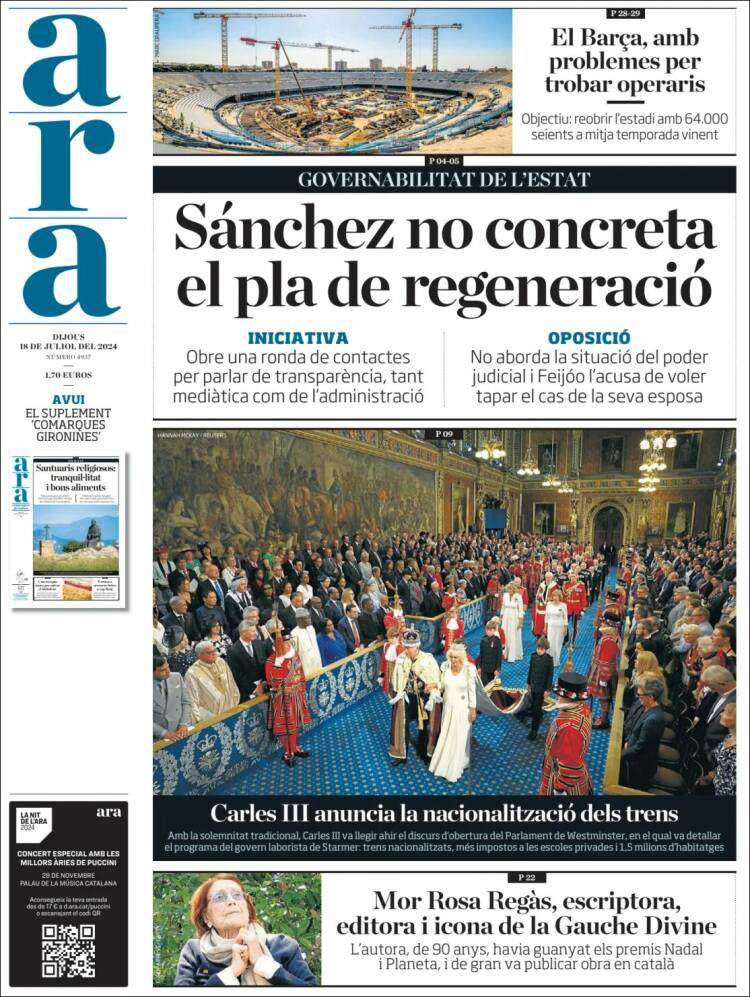 Portada 'Ara' Portada 'Ara'