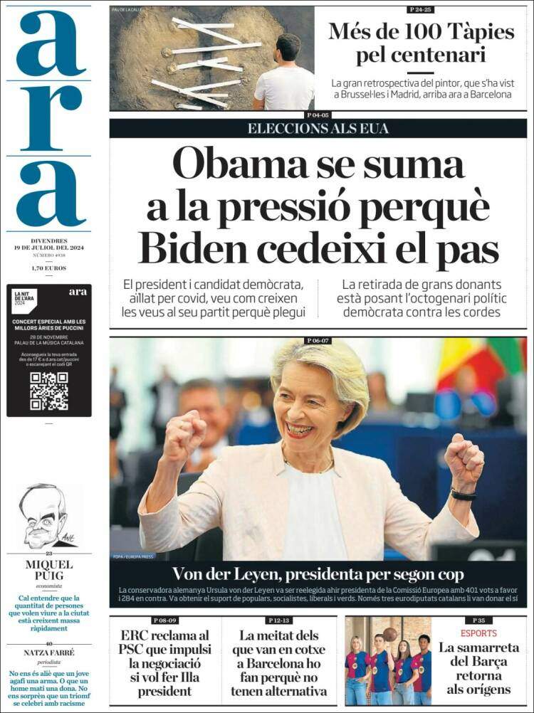Portada 'Ara' Portada 'Ara'