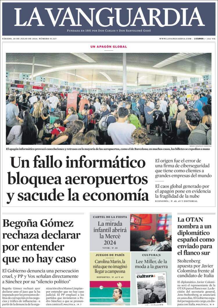 Portada 'La Vanguardia' Portada 'La Vanguardia'