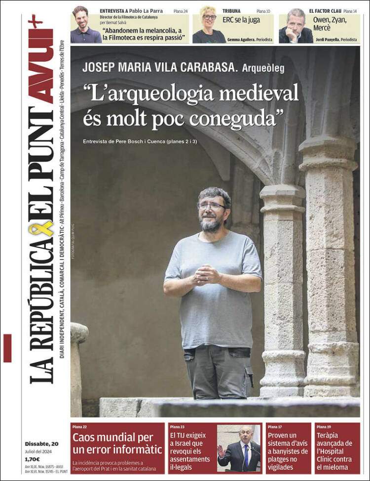 Portada 'El Punt Avui' Portada 'El Punt Avui'