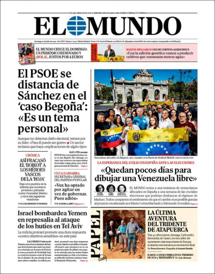 Portada 'El Mundo'