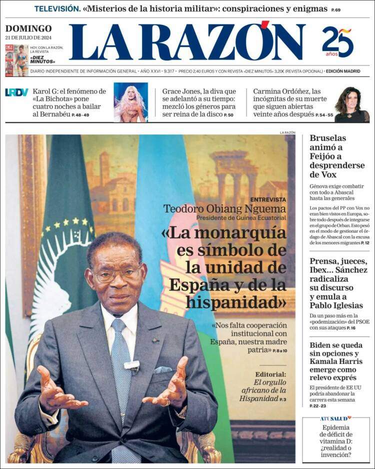 Portada 'La Razón'