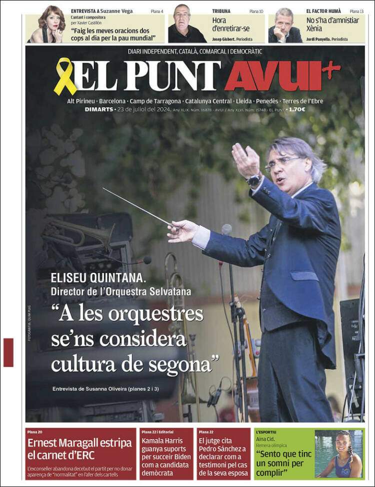 Portada 'El Punt Avui' Portada 'El Punt Avui'