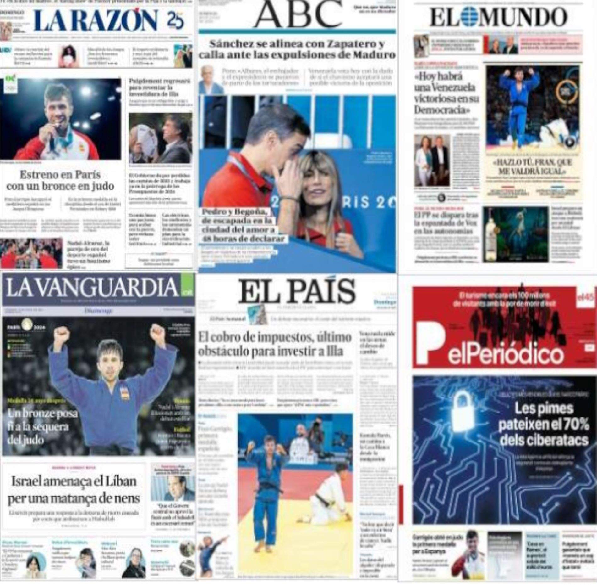 Les portades: del retorn de Puigdemont a l’escapada de Pedro i Begoña a la ciutat de l’amor Les portades: del retorn de Puigdemont a l’escapada de Pedro i Begoña a la ciutat de l’amor