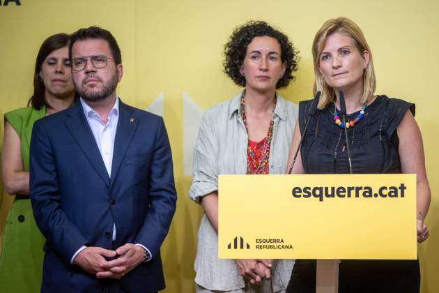 Roda premsa portaveu ERC, Raquel Sans, president Generalitat, Pere Aragones, i secretaria general, Marta Rovira / Europa Press Roda premsa portaveu ERC, Raquel Sans, president Generalitat, Pere Aragones, i secretaria general, Marta Rovira / Europa Press