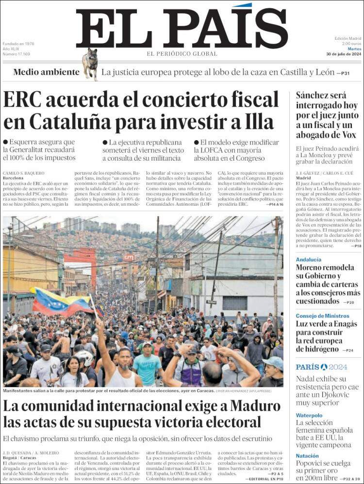 Portada 'El País' Portada 'El País'