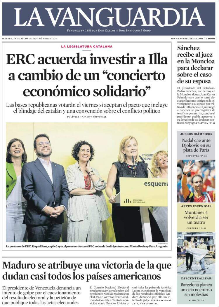 Portada' La Vanguardia' Portada' La Vanguardia'