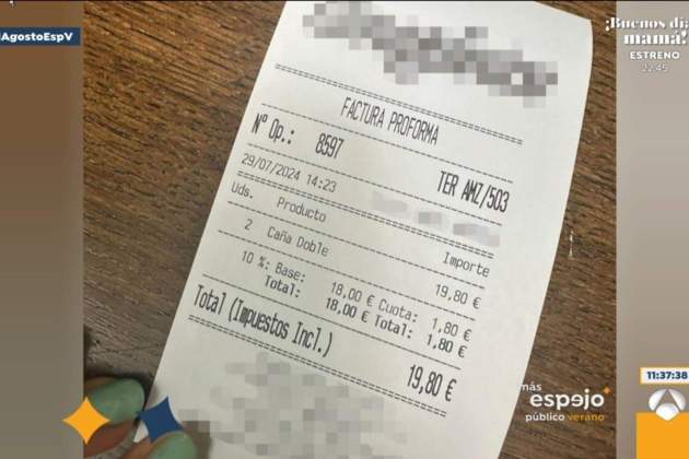 Tiquet cervesa Espejo Público Antena 3