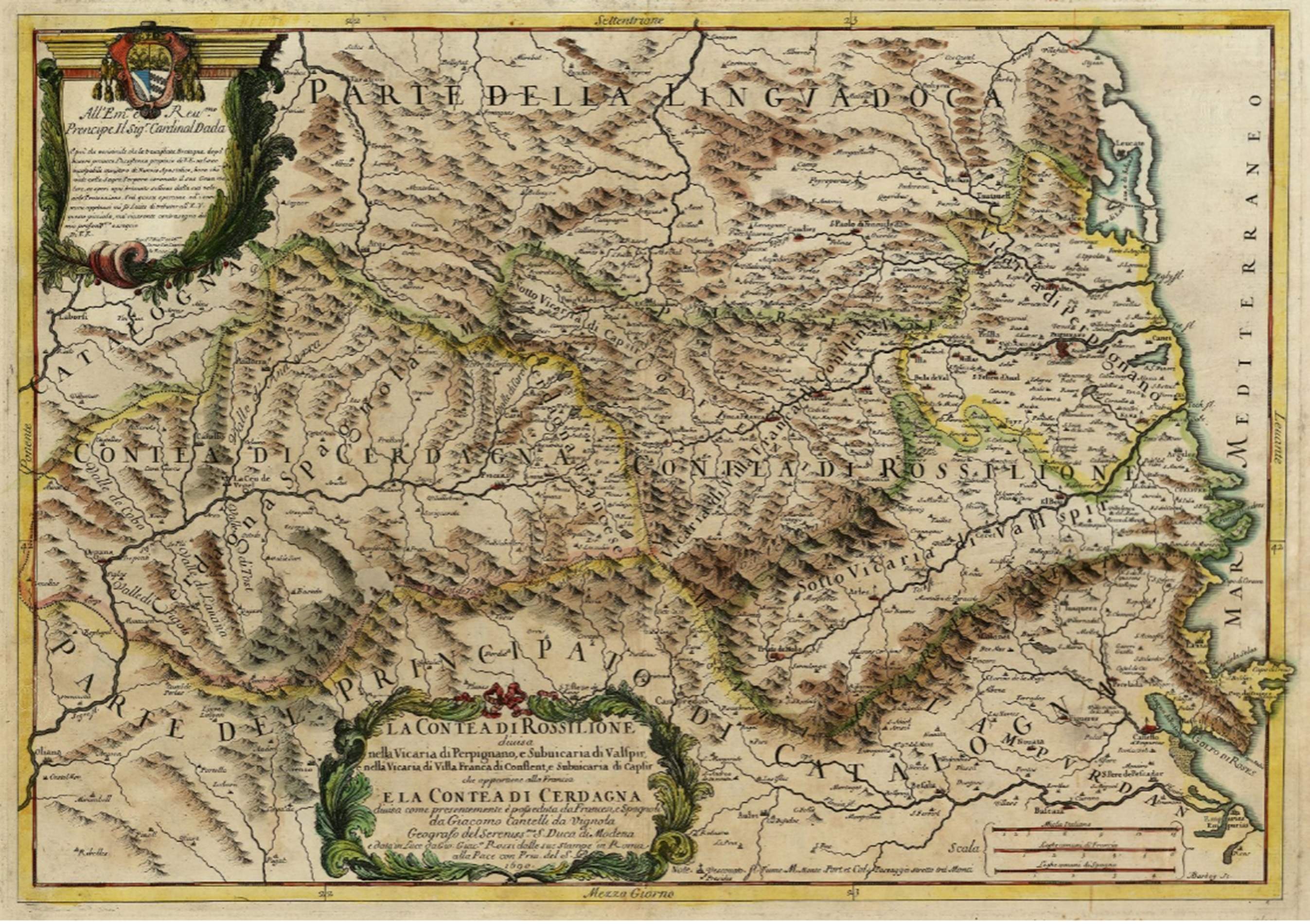Mapa pontificio de los condados del Rosellón y de la Cerdanya (1690). Fuente Cartoteca de Catalunya Mapa pontificio de los condados del Rosellón y de la Cerdanya (1690). Fuente Cartoteca de Catalunya
