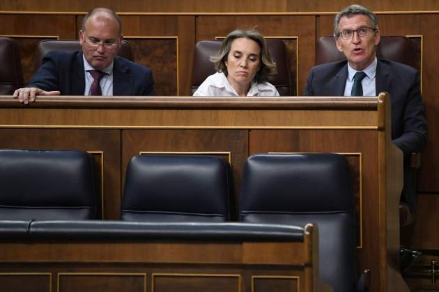 Tellado, Gamarra i Feijóo PP al Congrés Europa Press Tellado, Gamarra i Feijóo PP al Congrés Europa Press