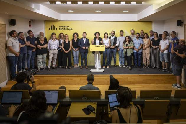 Marta Rovira, roda premsa votacio militancia ERC acord PSC investir Salvador Illa / Montse Giralt Marta Rovira, roda premsa votacio militancia ERC acord PSC investir Salvador Illa / Montse Giralt