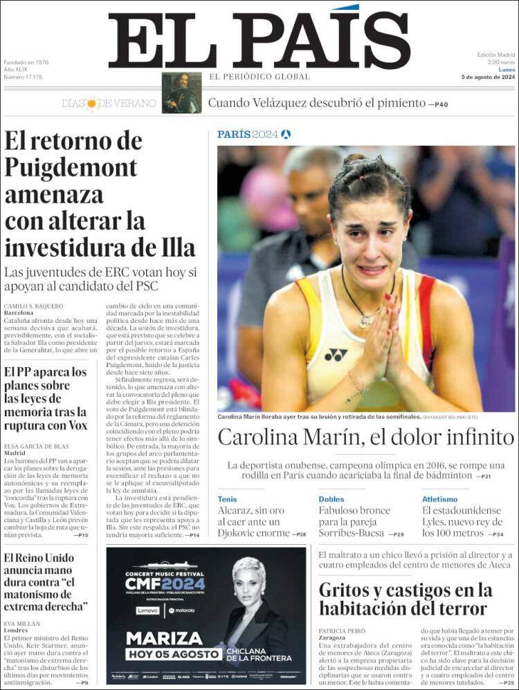 Portada 'El País' Portada 'El País'