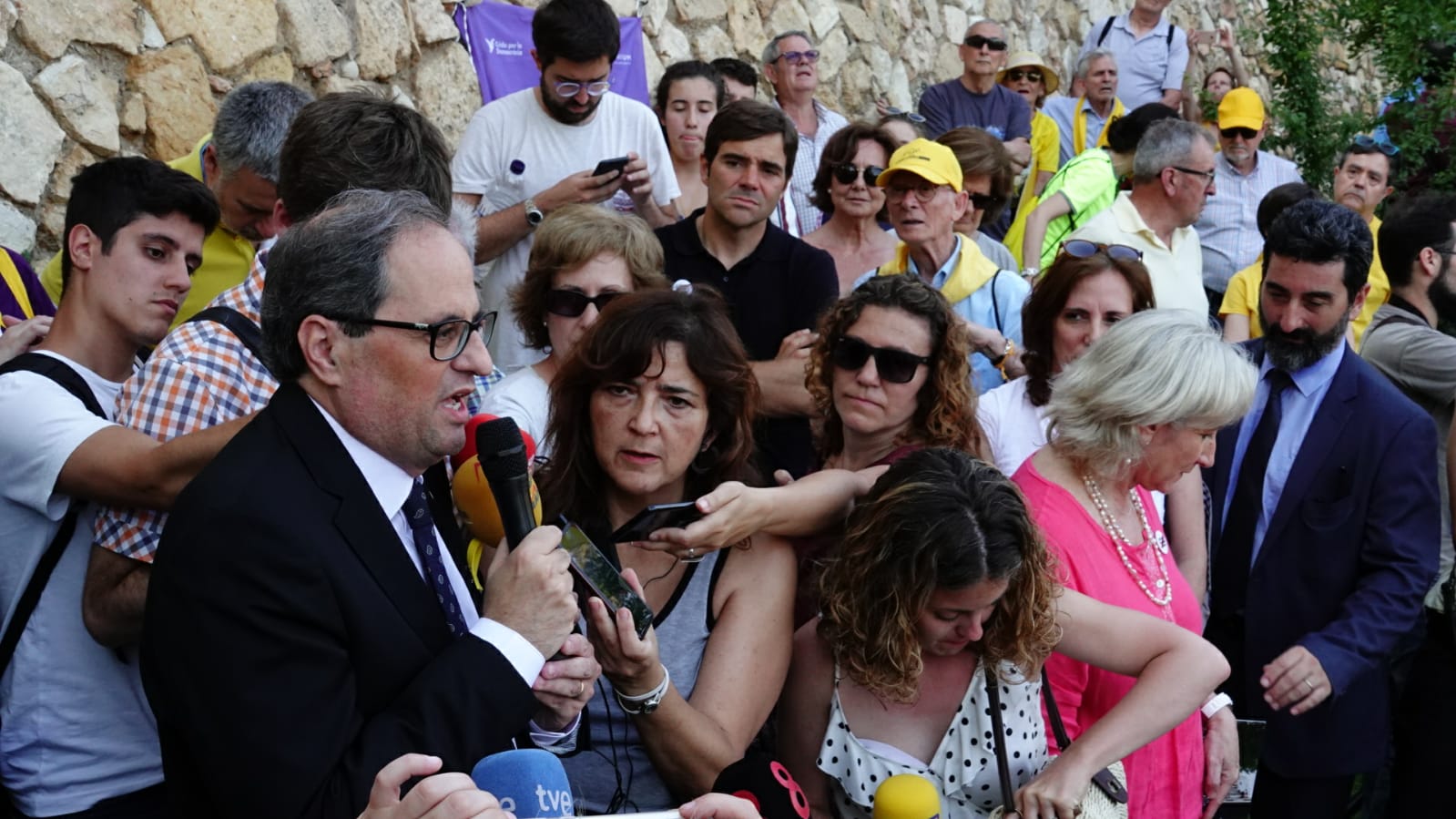 Torra, en la manifestación contra el Rey: "En España no hay Justicia"