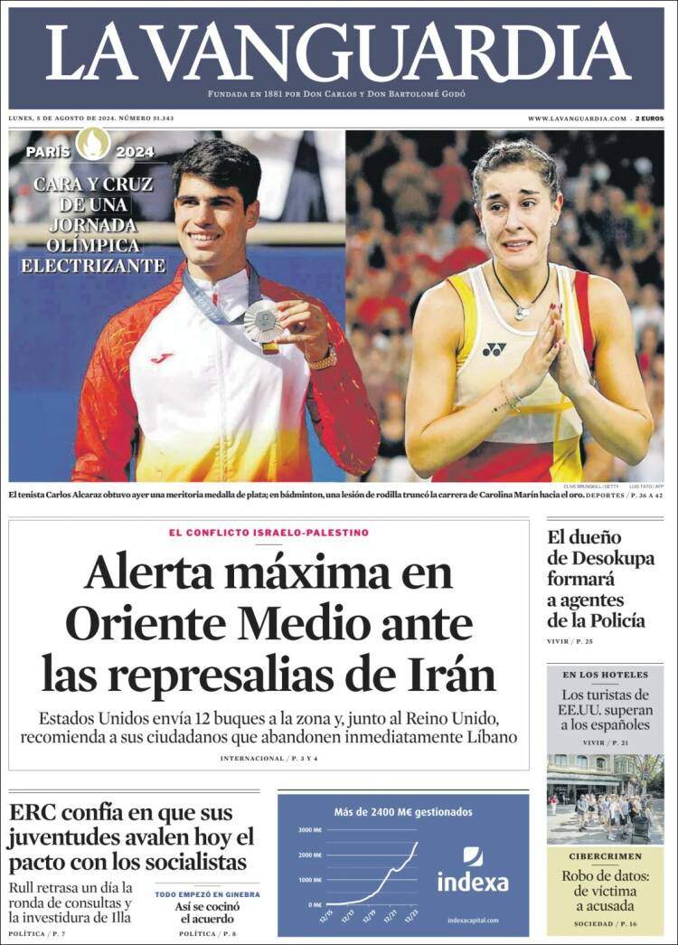 Portada 'La Vanguardia' Portada 'La Vanguardia'