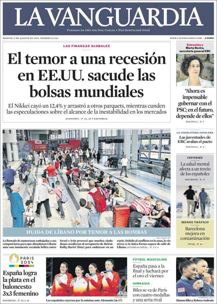 Portada 'La Vanguardia' Portada 'La Vanguardia'