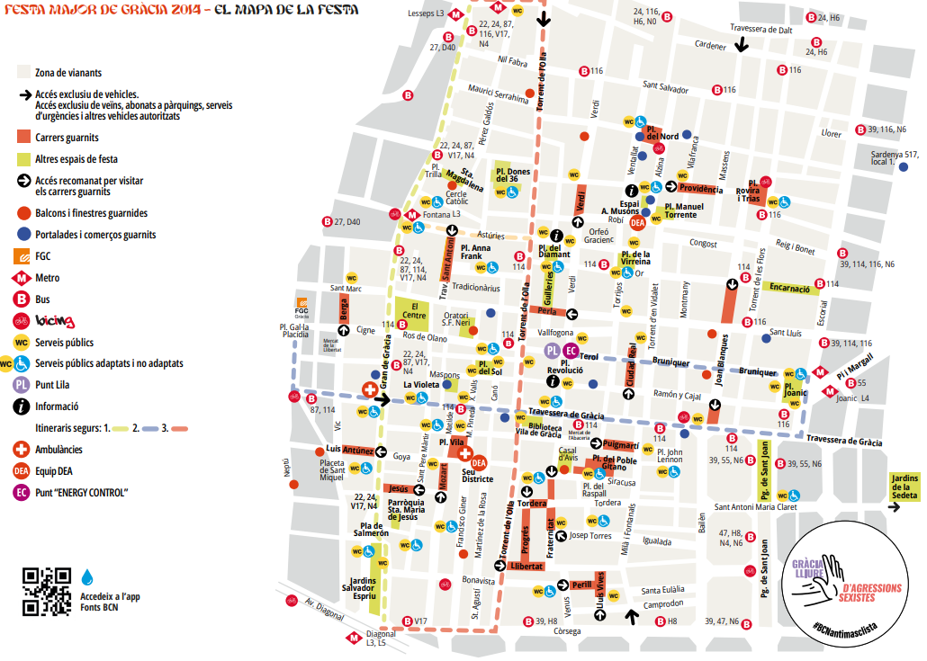 Mapa Festes de Gràcia 2024 Mapa Festes de Gràcia 2024