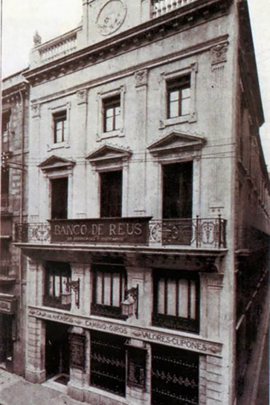 Banco de Reus, entidad embrionaria del Banco de Catalunya (principios del siglo XX). Font CIMIR (Centro de la Imagen Mas Iglesias. Ayuntamiento de Reus)
